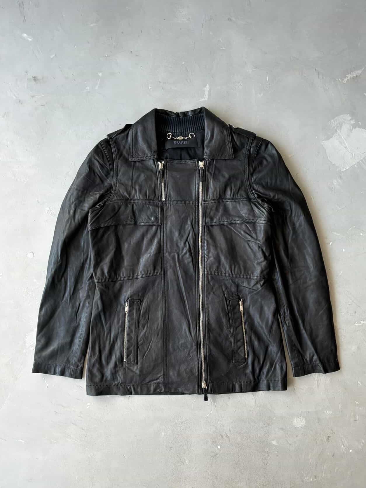 2000’s Womens Gucci Double Zip Leather Jacket