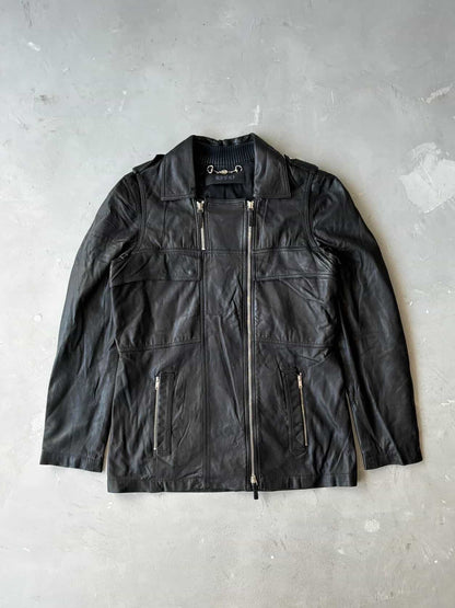 2000’s Womens Gucci Double Zip Leather Jacket