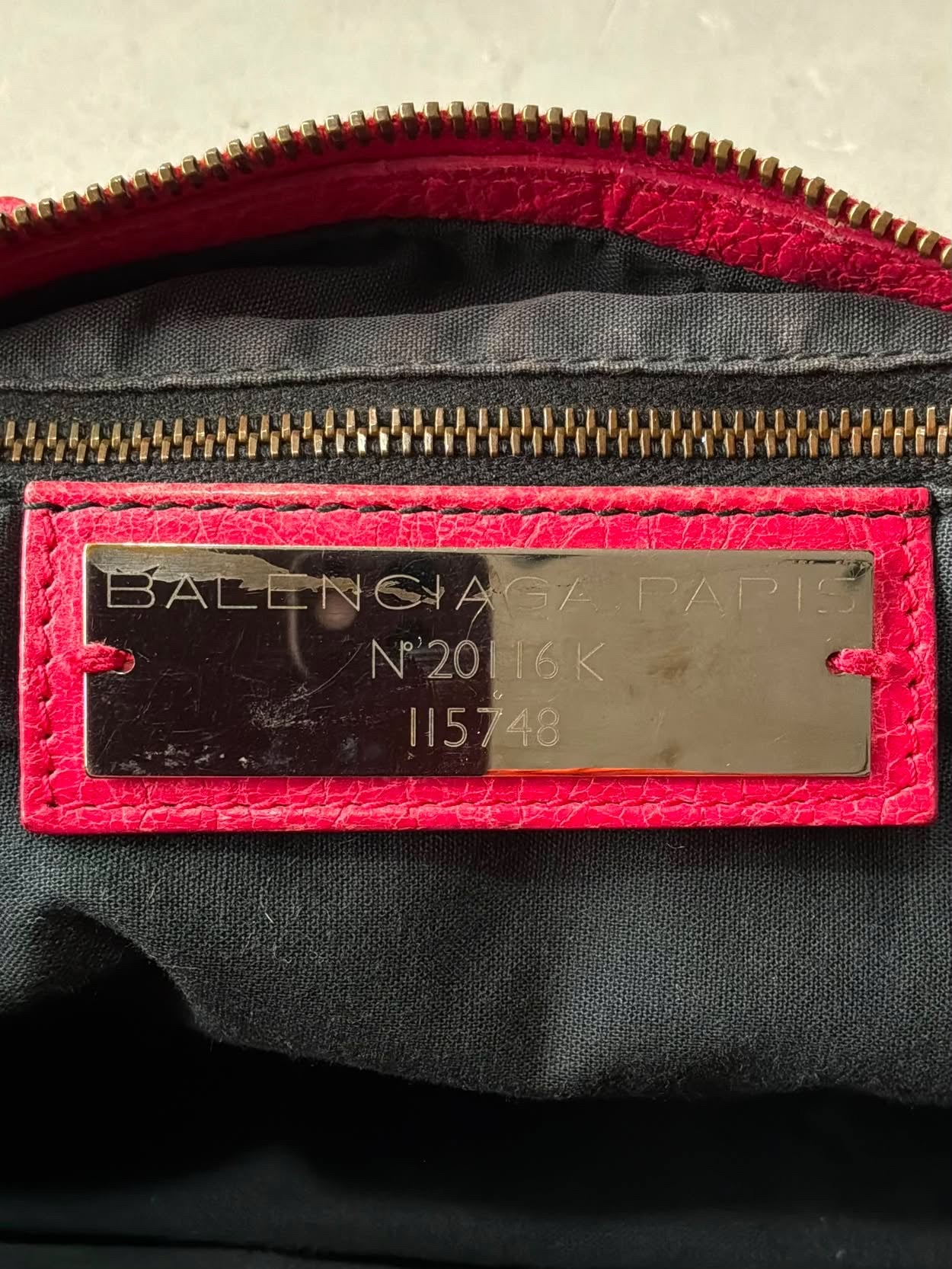 Balenciaga City Red Lambskin Bag