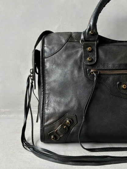 Balenciaga Classic City Black on Brass Lambskin Bag