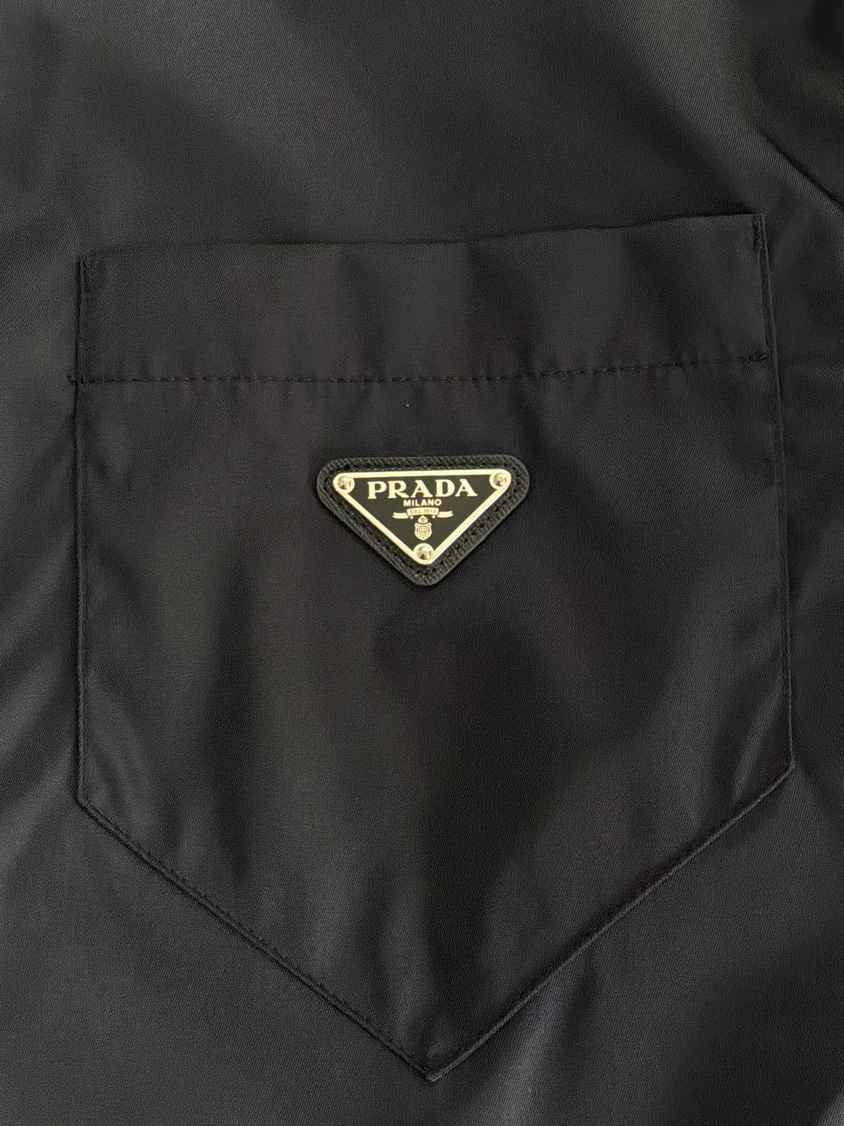 Prada Re-Nylon Chest Emblem Button Up Shirt