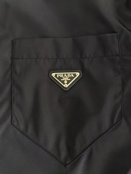 Prada Re-Nylon Chest Emblem Button Up Shirt