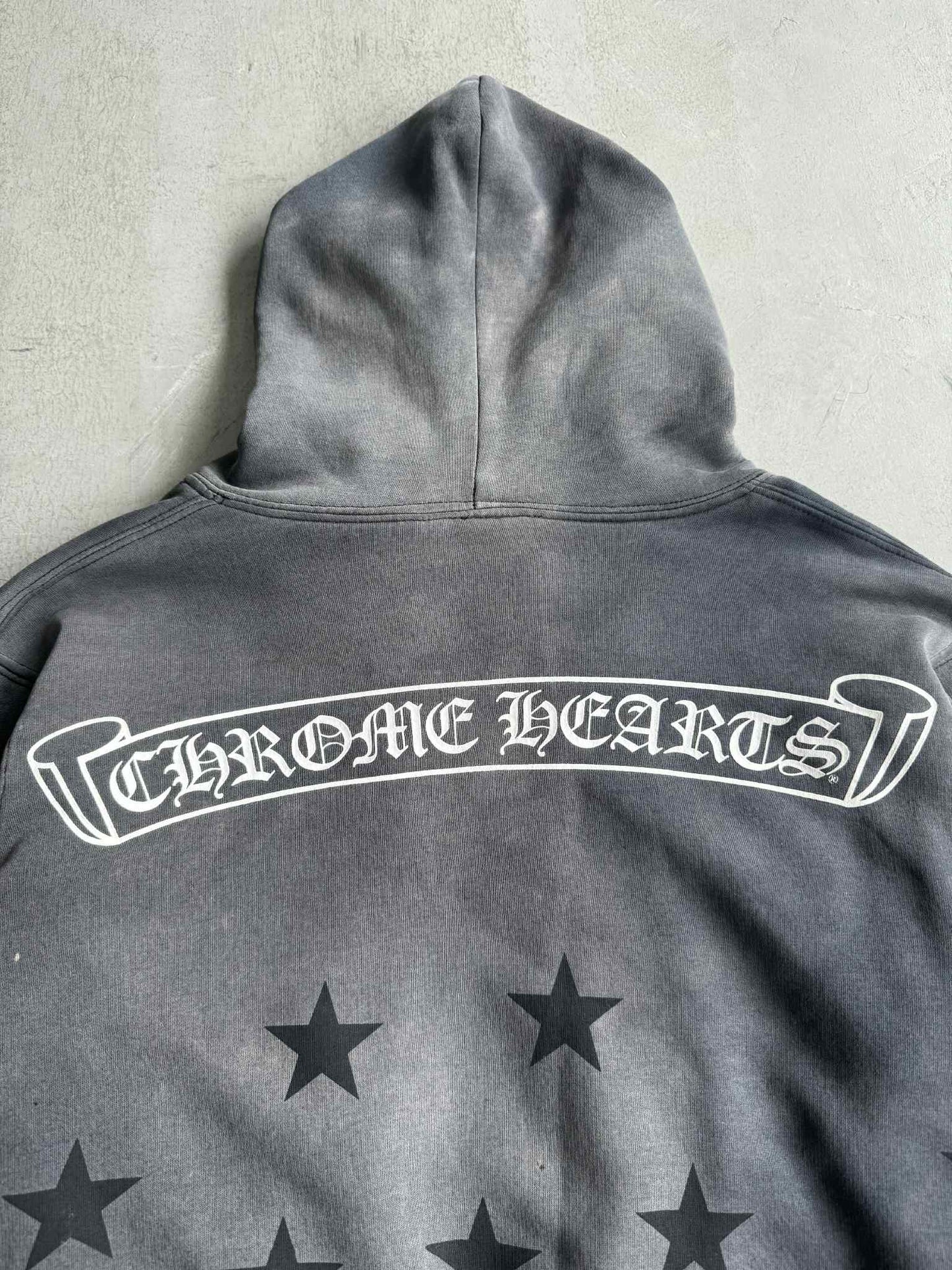 Vintage Chrome Hearts Scroll And Stars Thermal Hoodie