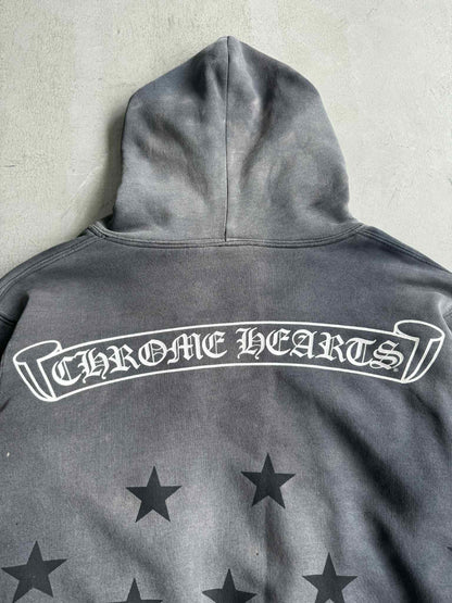 Vintage Chrome Hearts Scroll And Stars Thermal Hoodie