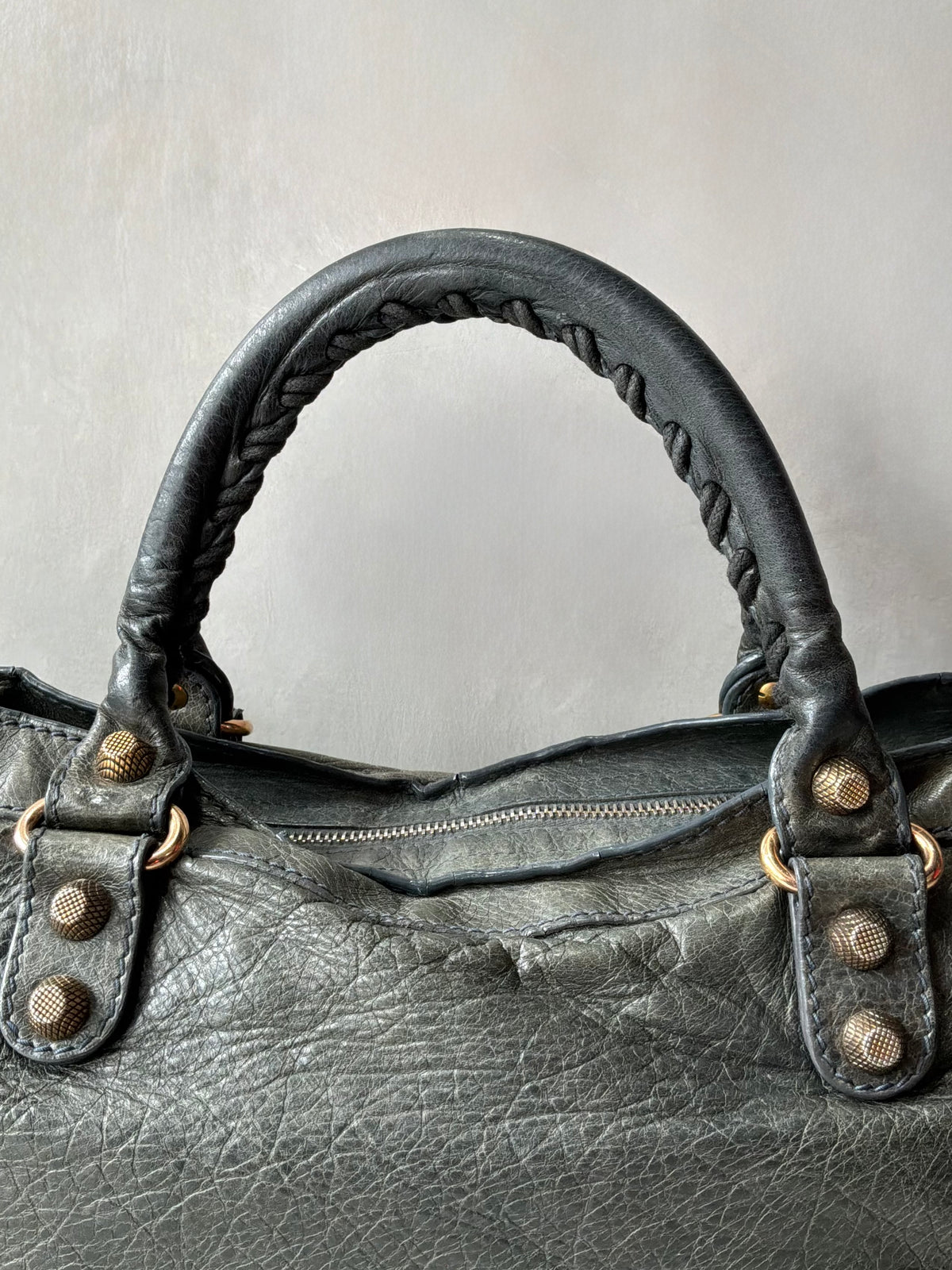 Balenciaga Classic City Gray on Rose Gold Giant 12 Lambskin Bag