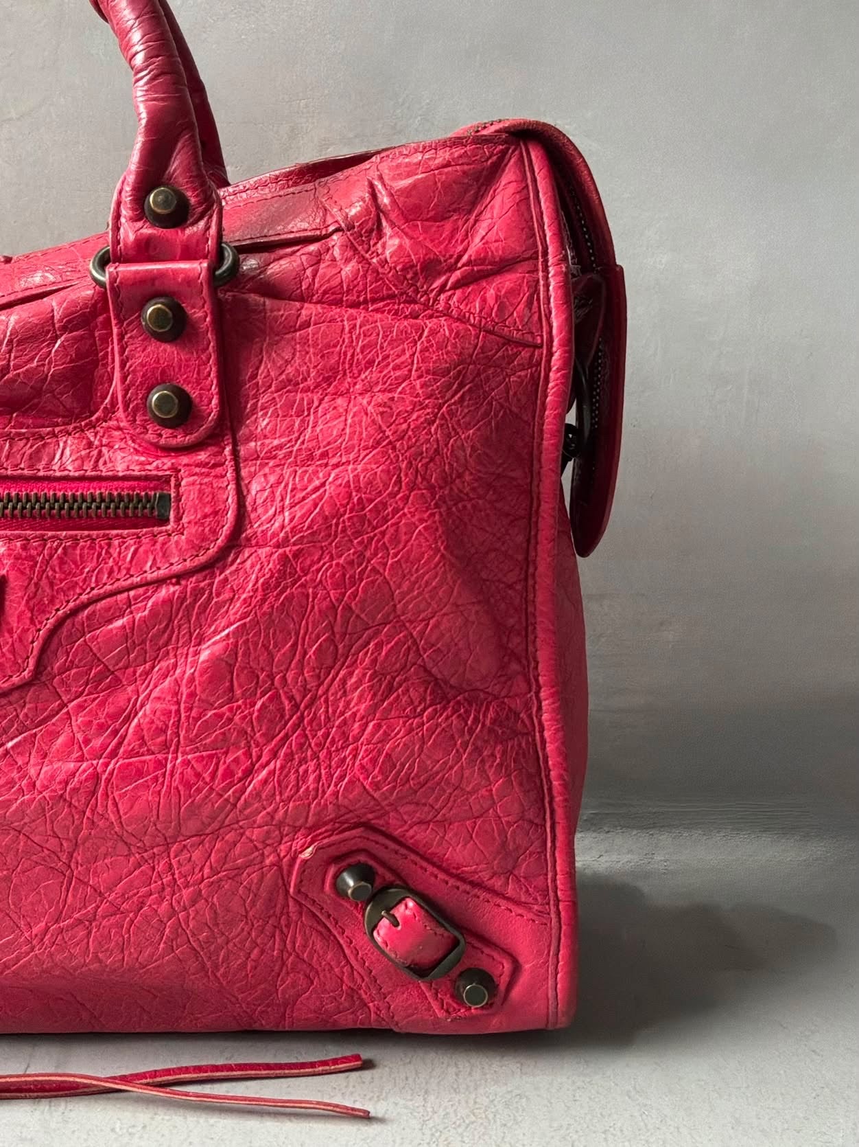Balenciaga City Red Lambskin Bag