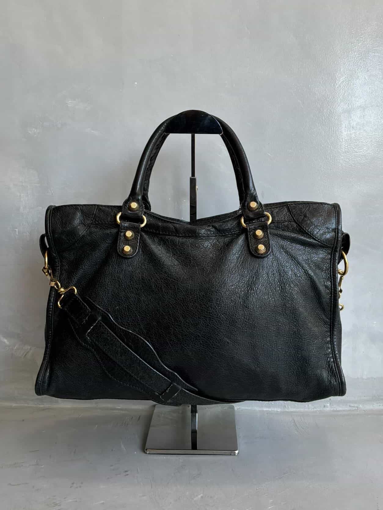 Balenciaga City Classic Medium Black On GHW