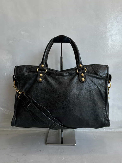 Balenciaga City Classic Medium Black On GHW