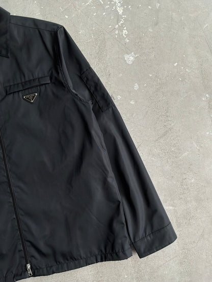 Prada Re-Nylon Chest Emblem Zip Up Jacket