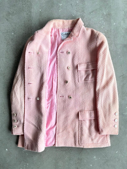 1996 Chanel Tweed Double Breasted Coat