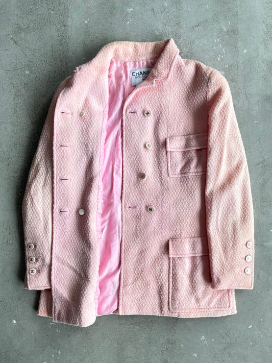 1996 Chanel Tweed Double Breasted Coat