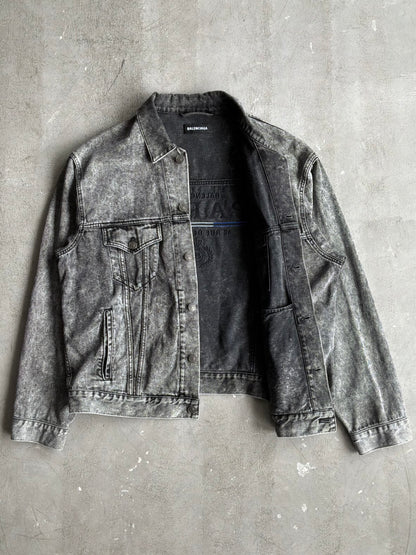 Balenciaga Rue De Paris Washed Denim Jacket