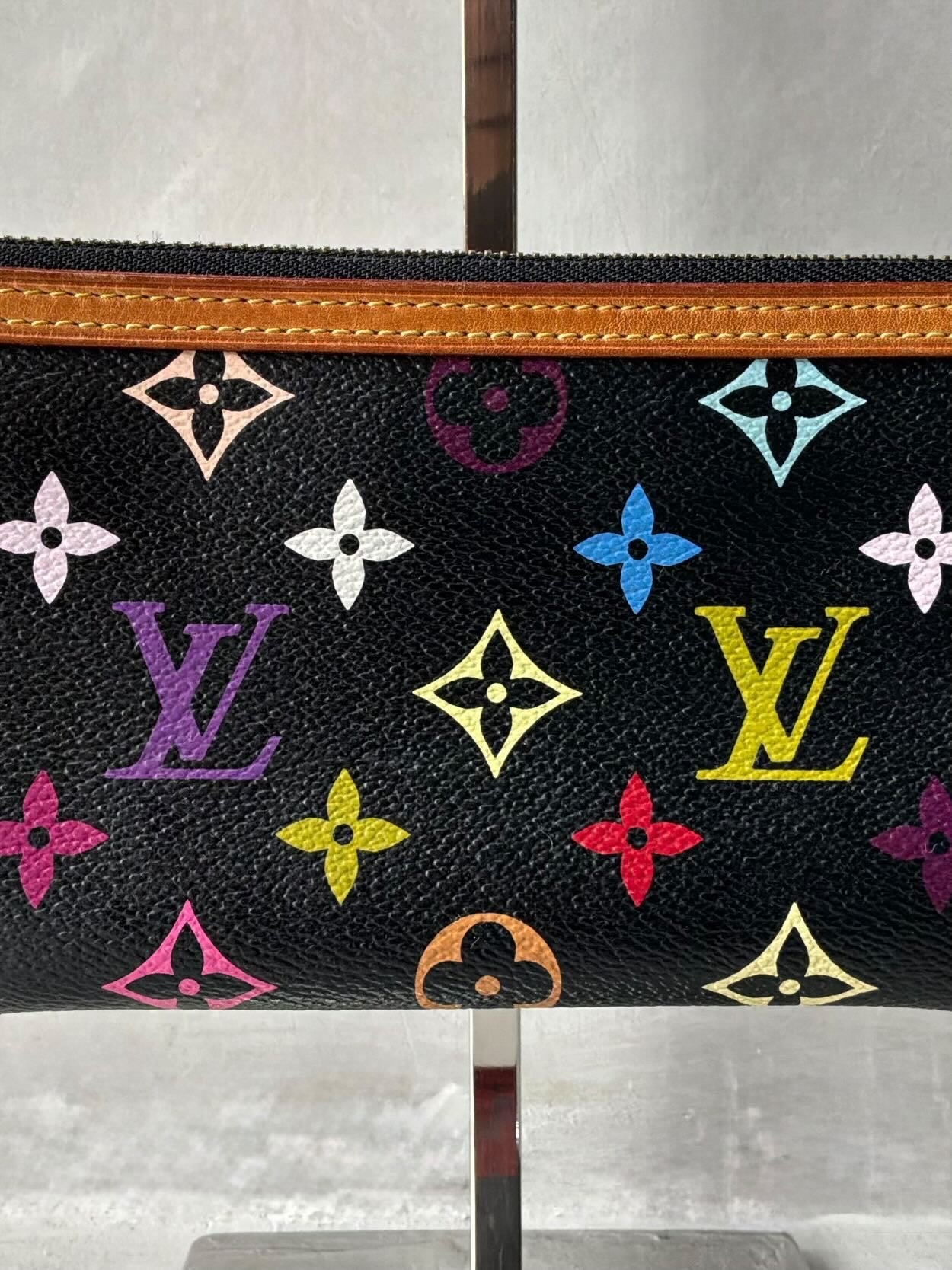 Louis Vuitton X Murakami Black Multicolor Mini Pochette