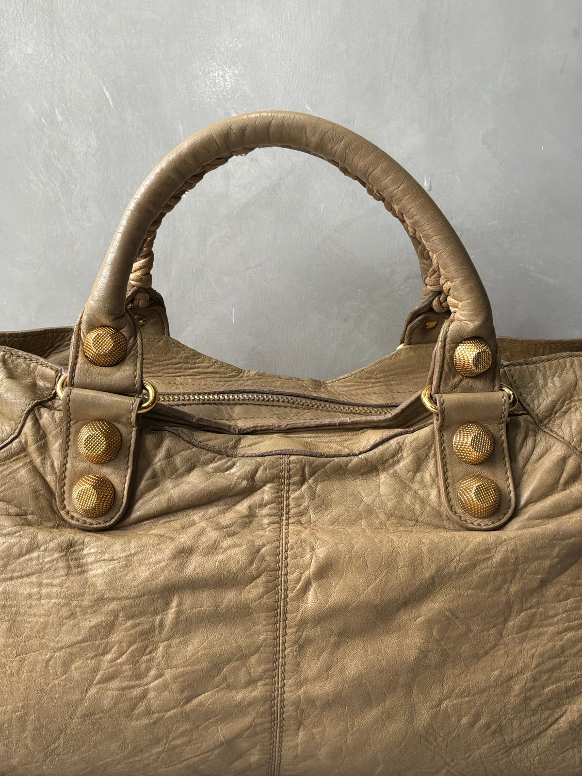 Balenciaga Part Time Old Chevre Beige Giant 21 Lambskin Bag