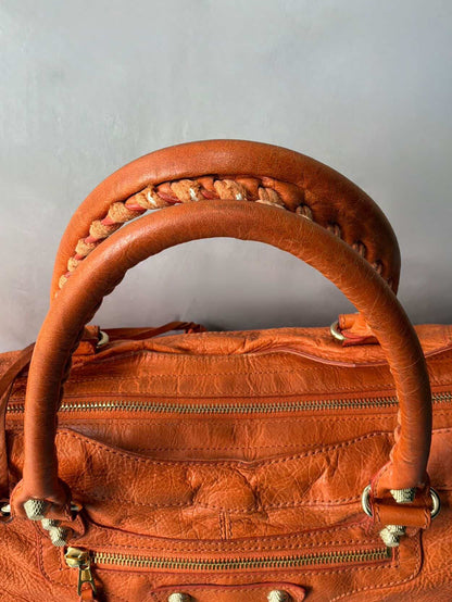 Balenciaga City Part Time Giant 12 Orange Lambskin Bag