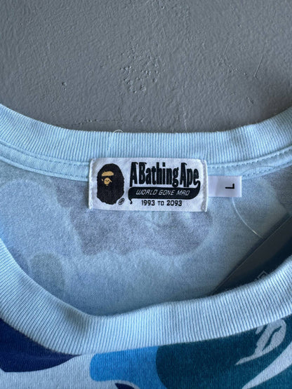 Bape College Logo Blue Camou Tee