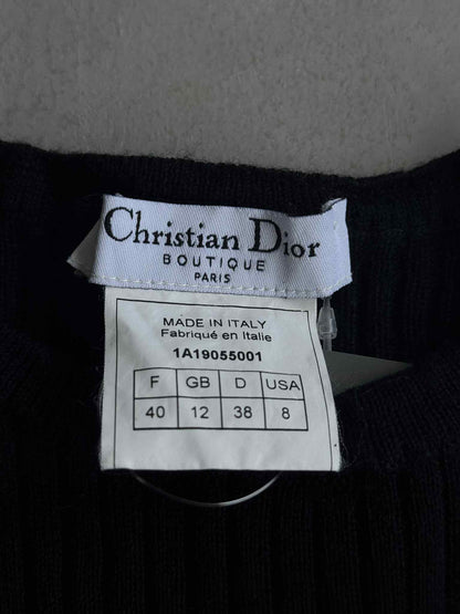 Christian Dior Short Sleeve Navy Blue Sweater