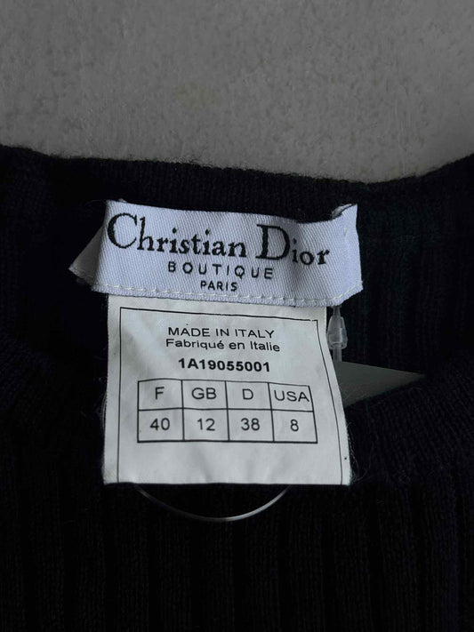 Christian Dior Short Sleeve Navy Blue Sweater