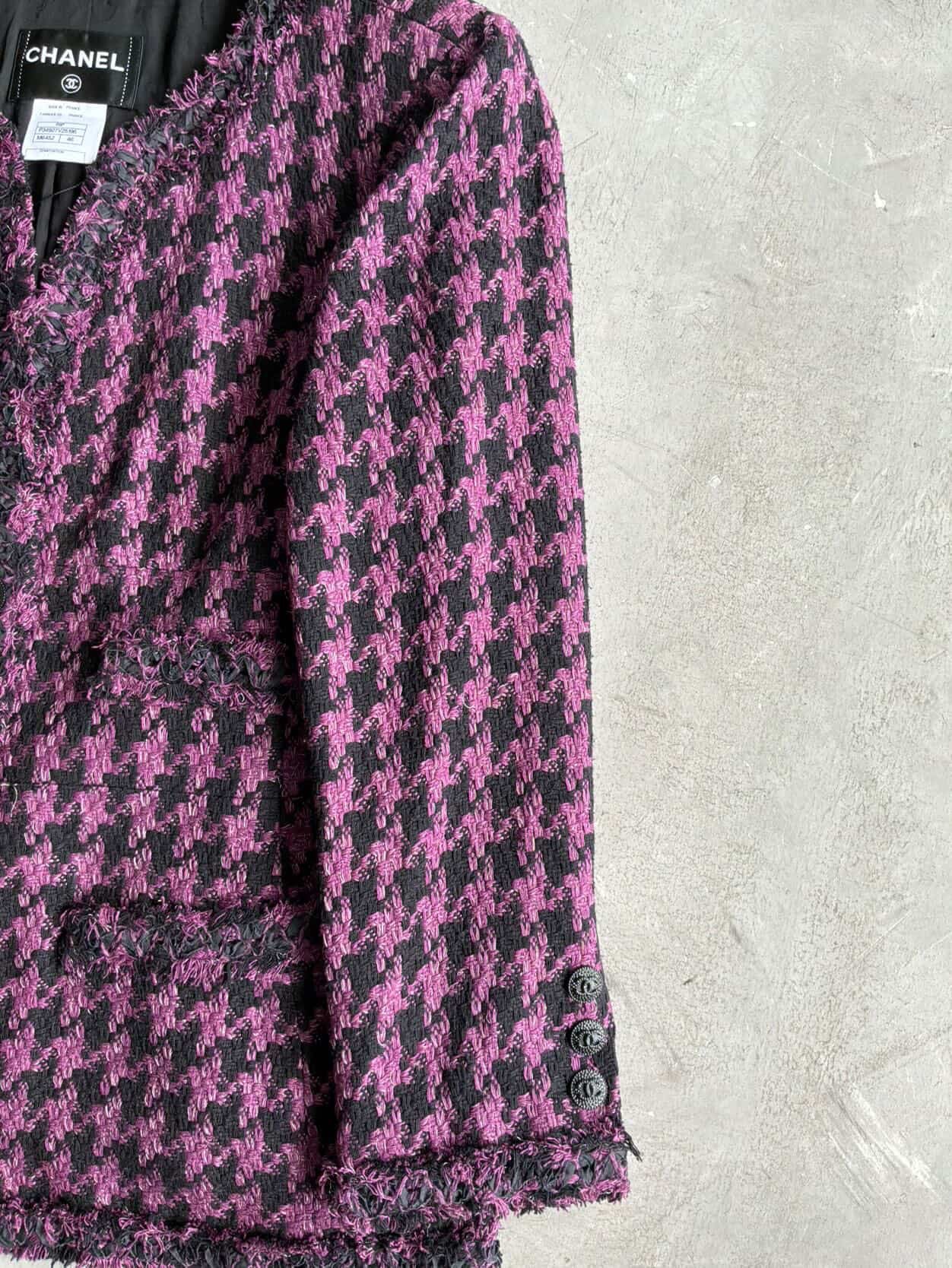 2009 Chanel Purple & Black Tweed Blazer