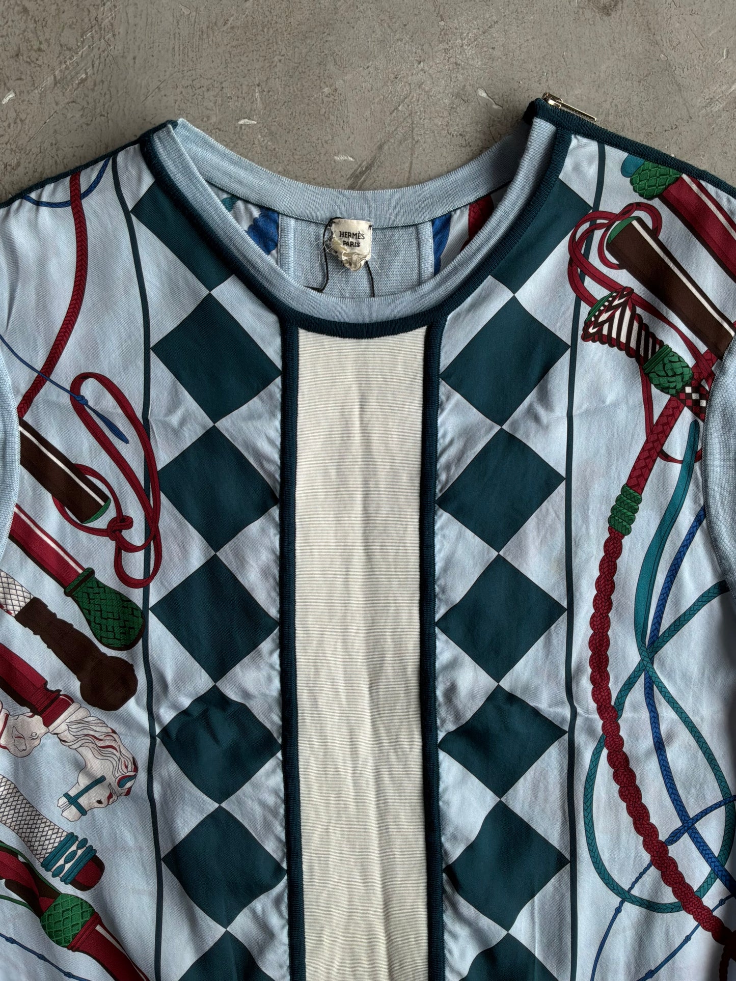 Hermes Margiela Era Shoulder Zip Blue Vest