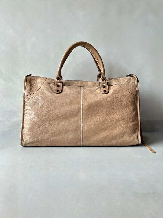 Balenciaga City Work Light Brown Lambskin Bag