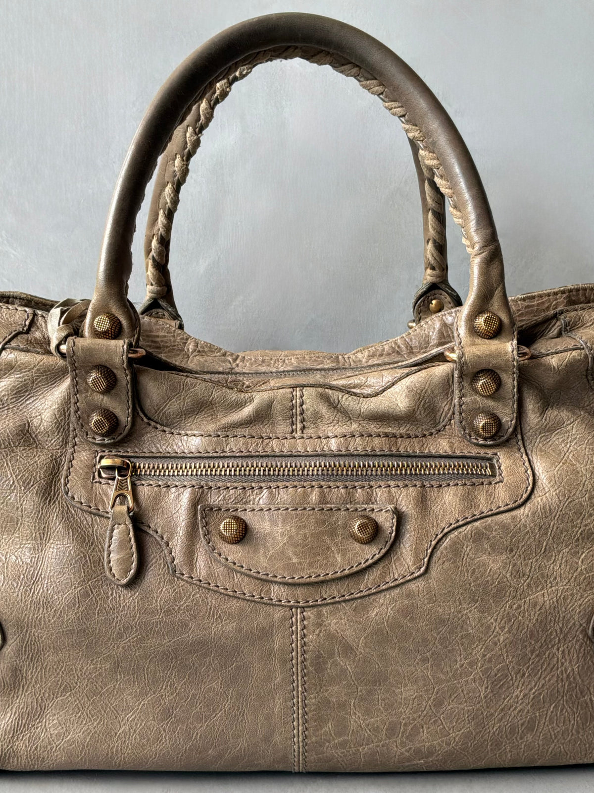 Balenciaga Part Time Taupe on Bronze Giant 12 Lambskin Bag