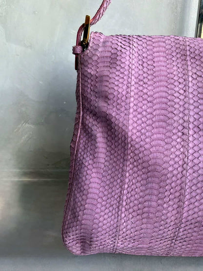 Fendi Python Leather Large Mamma Baguette Bag