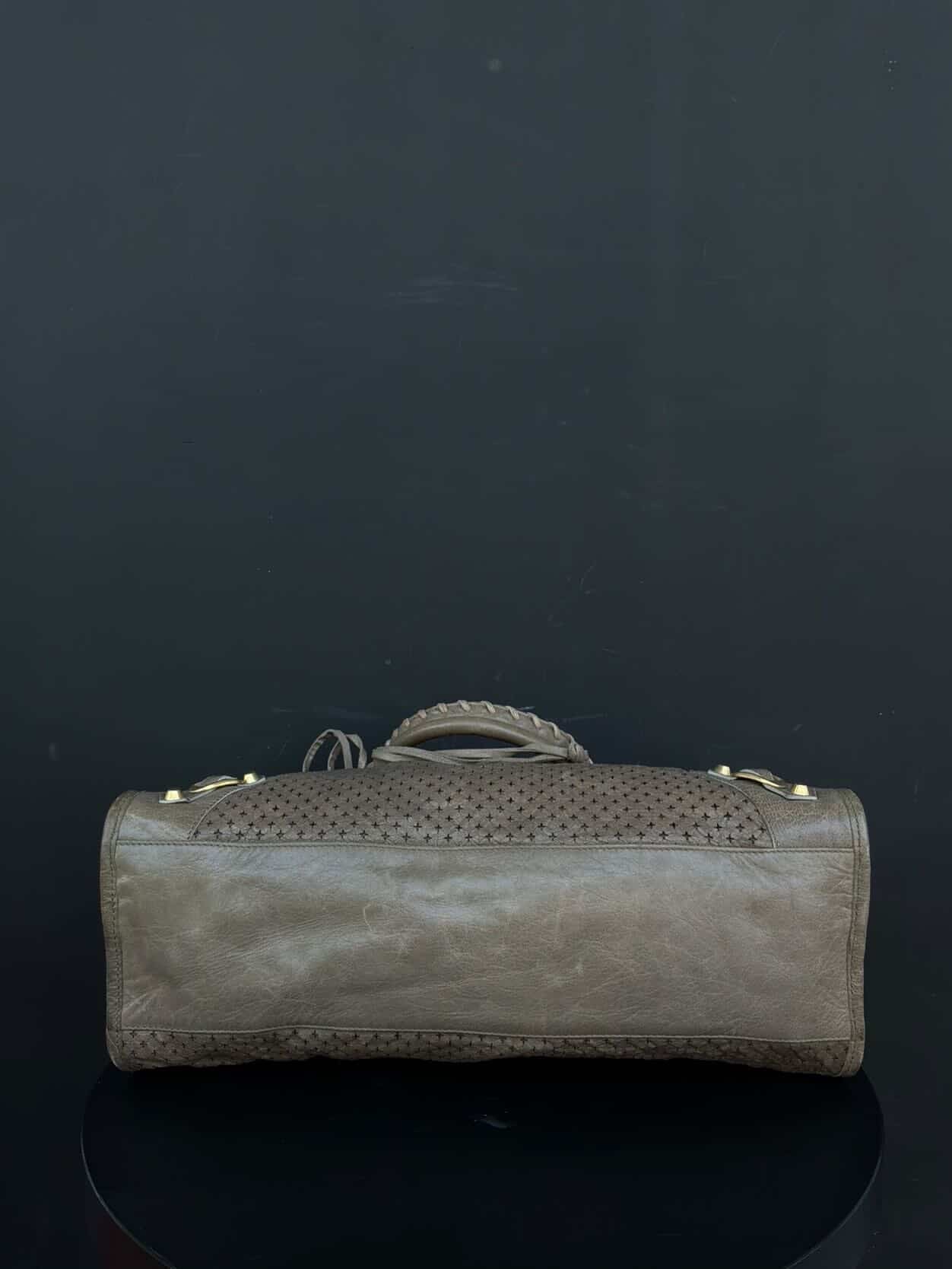Balenciaga Classic City Perforated Leather Brown