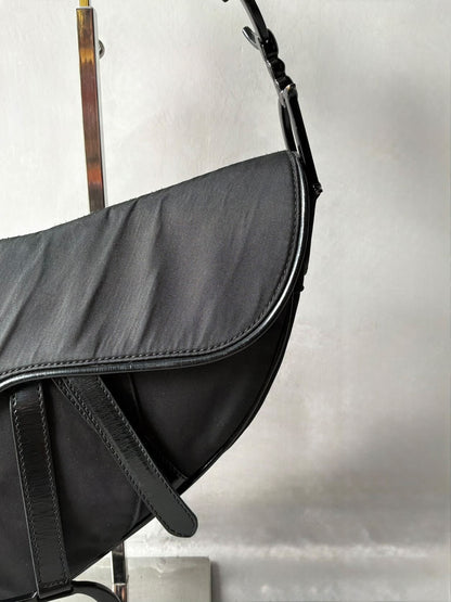 Dior Black Nylon Saddle Bag