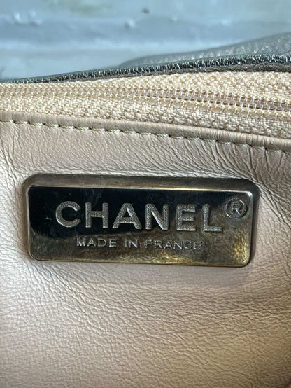 Chanel Metallic Silver Accordion Flap Shoulder Bag