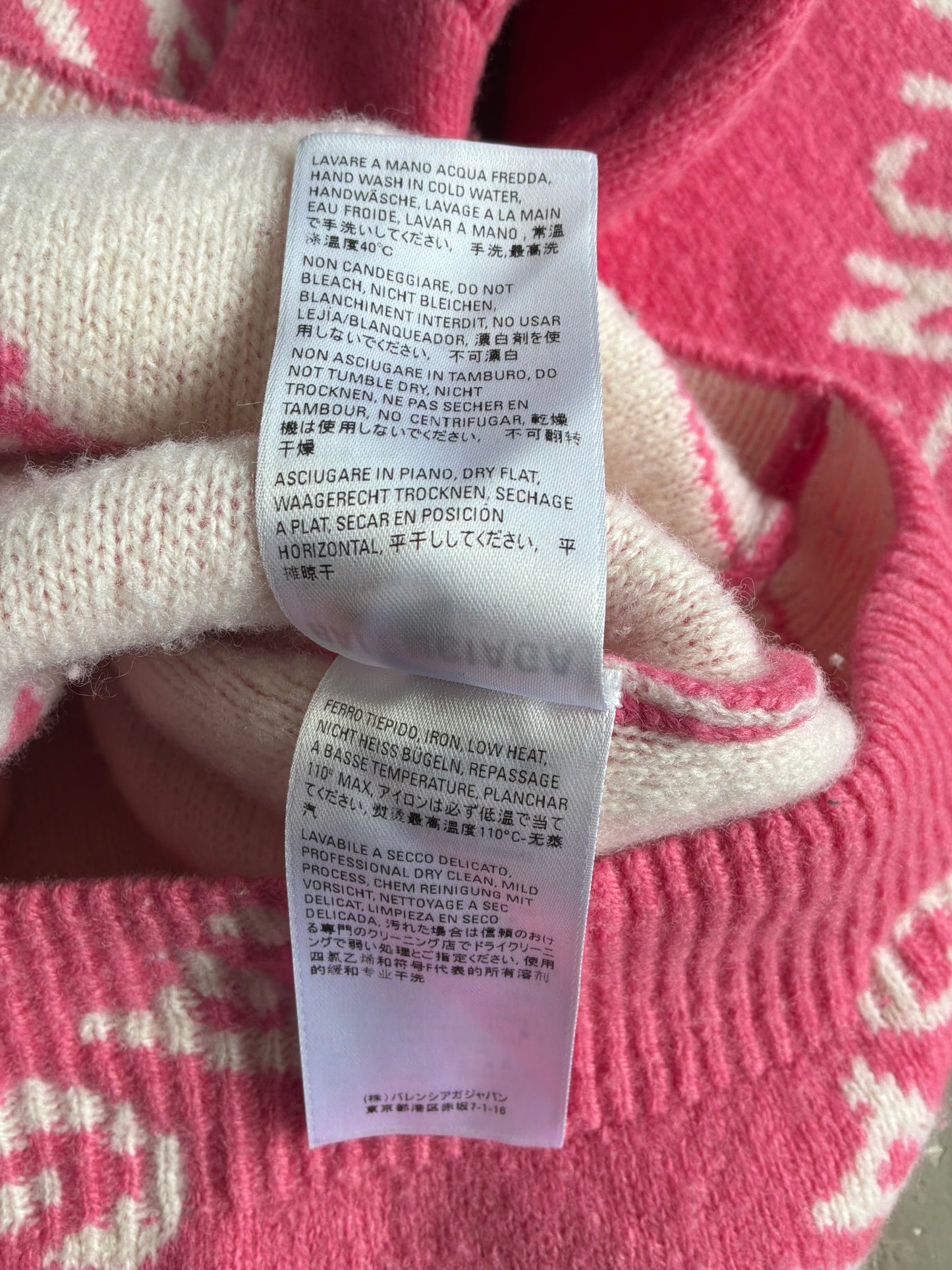 Balenciaga All Over Print Pink Crewneck