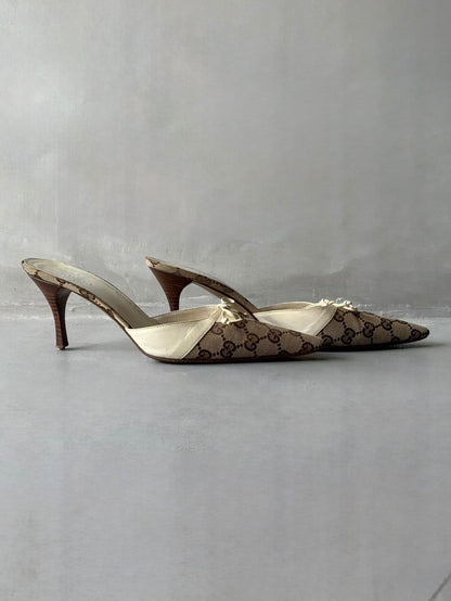 Gucci Monogram Kitten Heels
