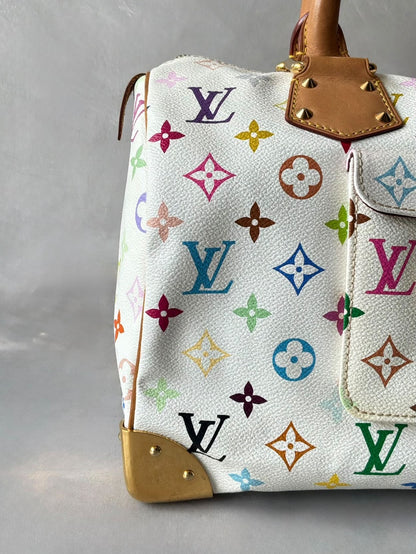 Louis Vuitton X Murakami White Multicolor Speedy 30