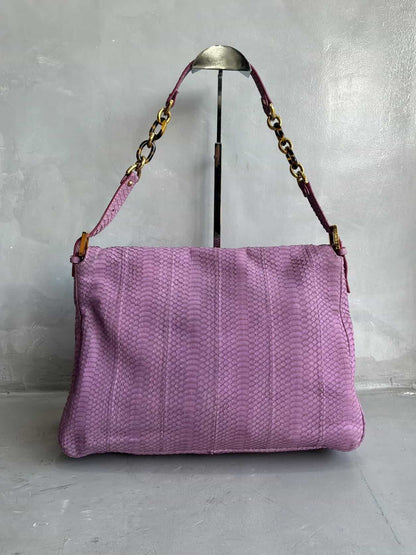 Fendi Python Leather Large Mamma Baguette Bag