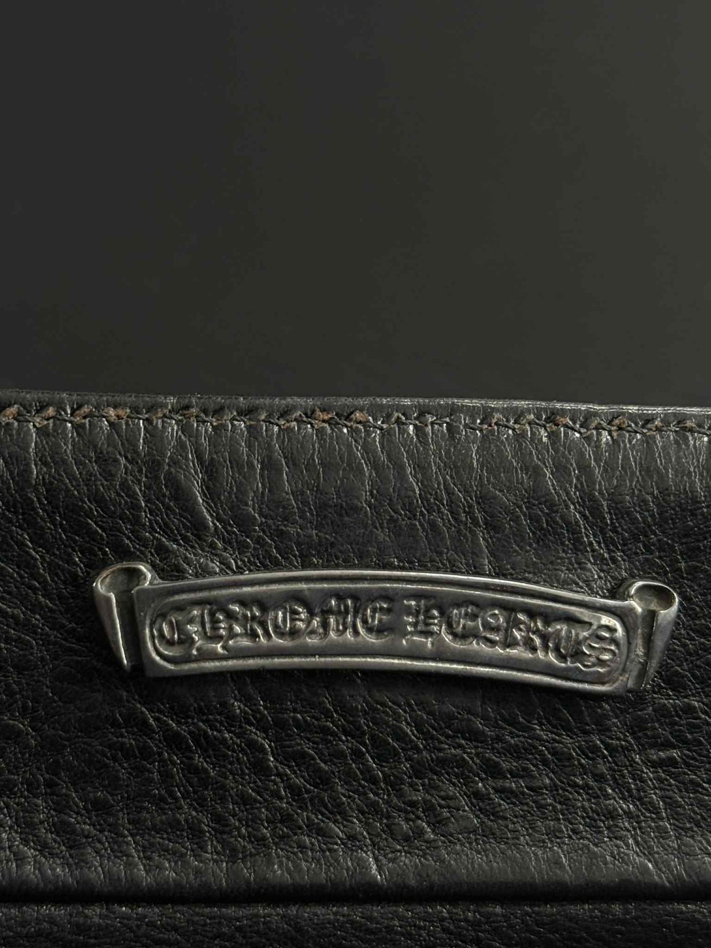 Chrome Hearts 90s Grained Calfskin Fleur De Lis Leather Handbag