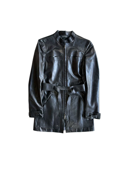 90’s Gucci Tom Ford Era Belted Trench Leather Jacket