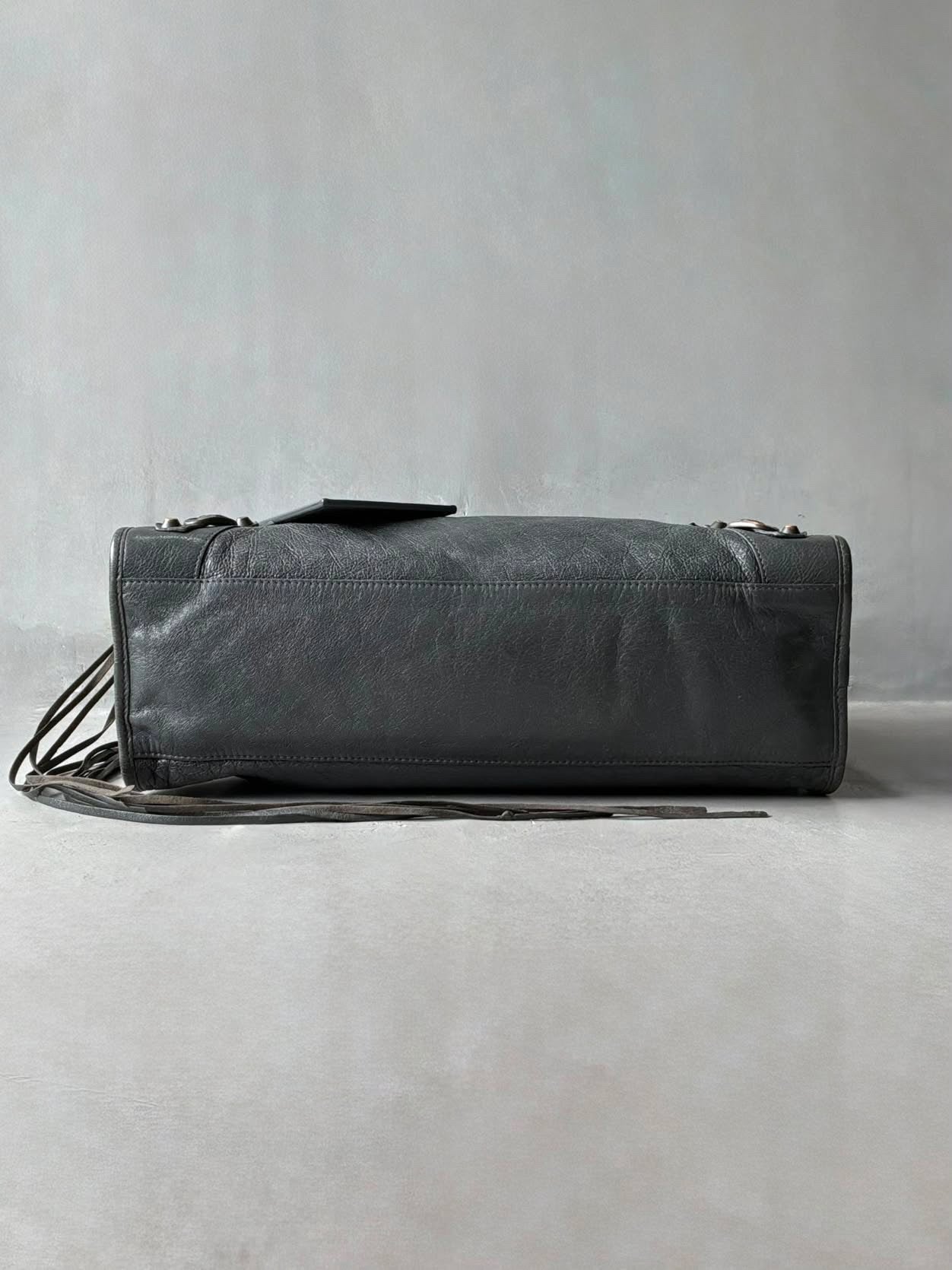Balenciaga City Gray Lambskin Bag