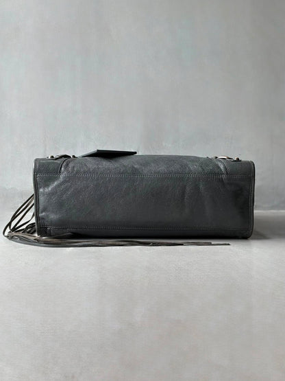 Balenciaga City Gray Lambskin Bag