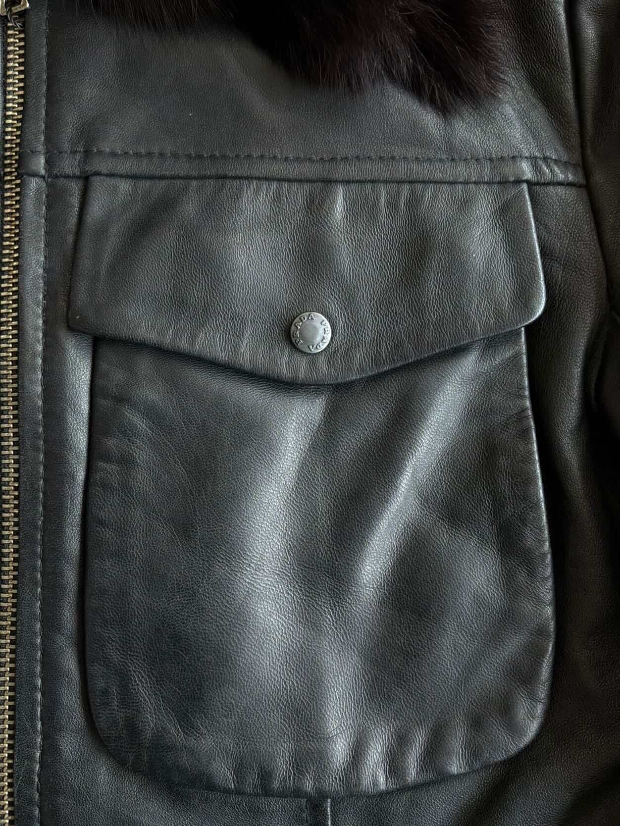 Prada Women’s Fur Trim Leather Jacket
