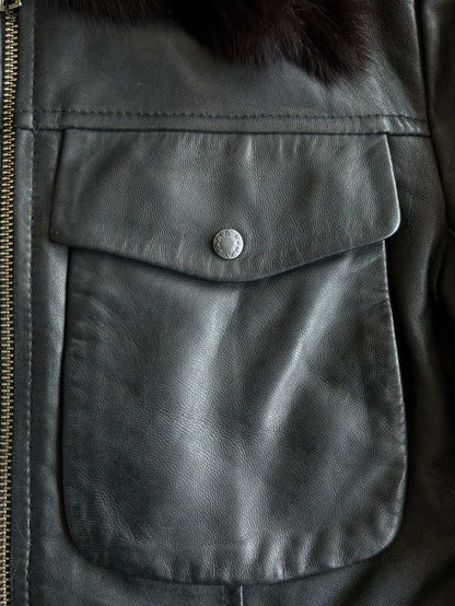 Prada Women’s Fur Trim Leather Jacket