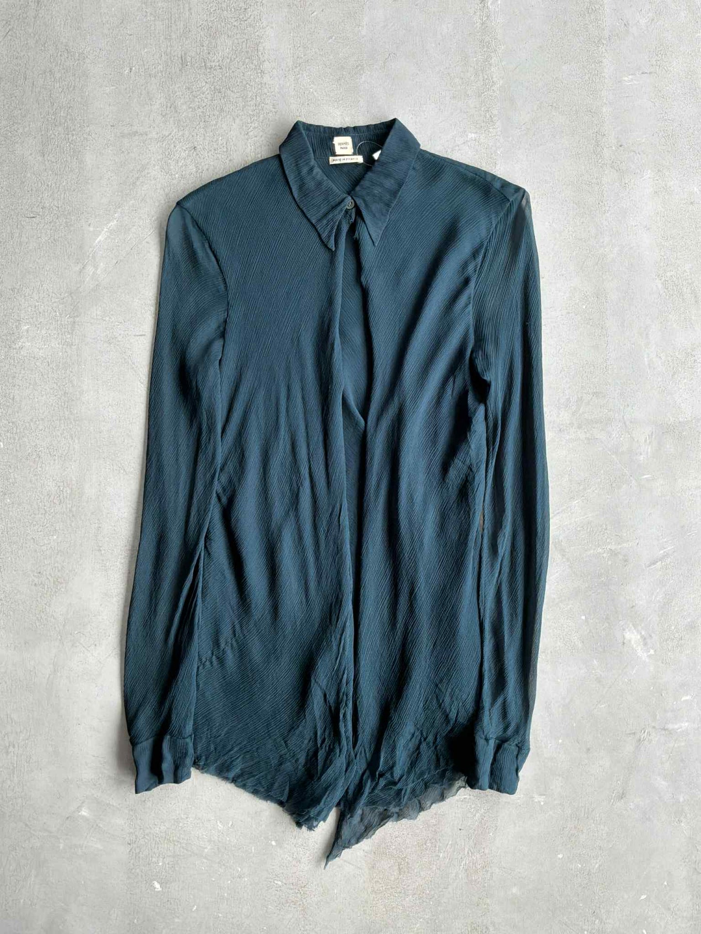 Hermes Margiela Era Double Layered Silk Button Dress