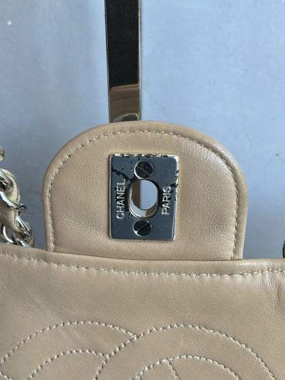 Chanel Classic Medium Single Flap Beige Crossbody Bag