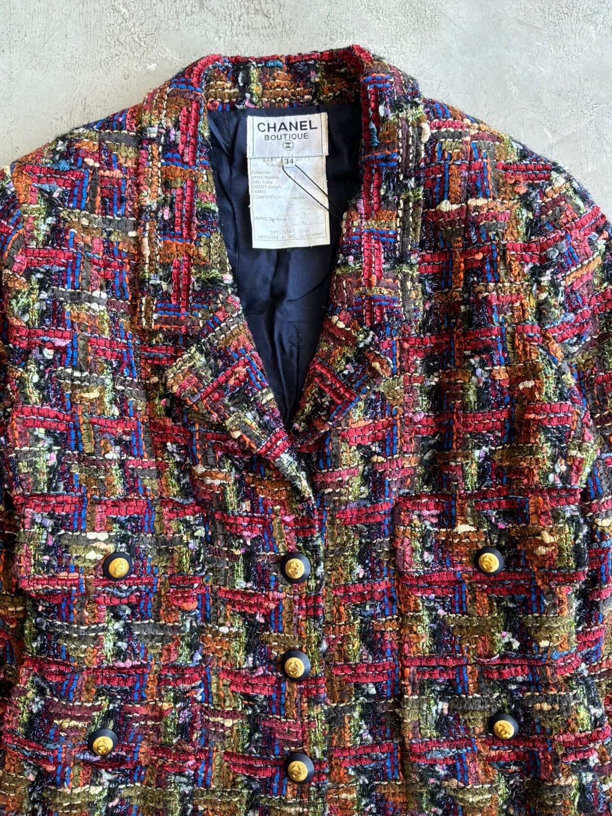 1993 Chanel Multicolor Tweed Blazer