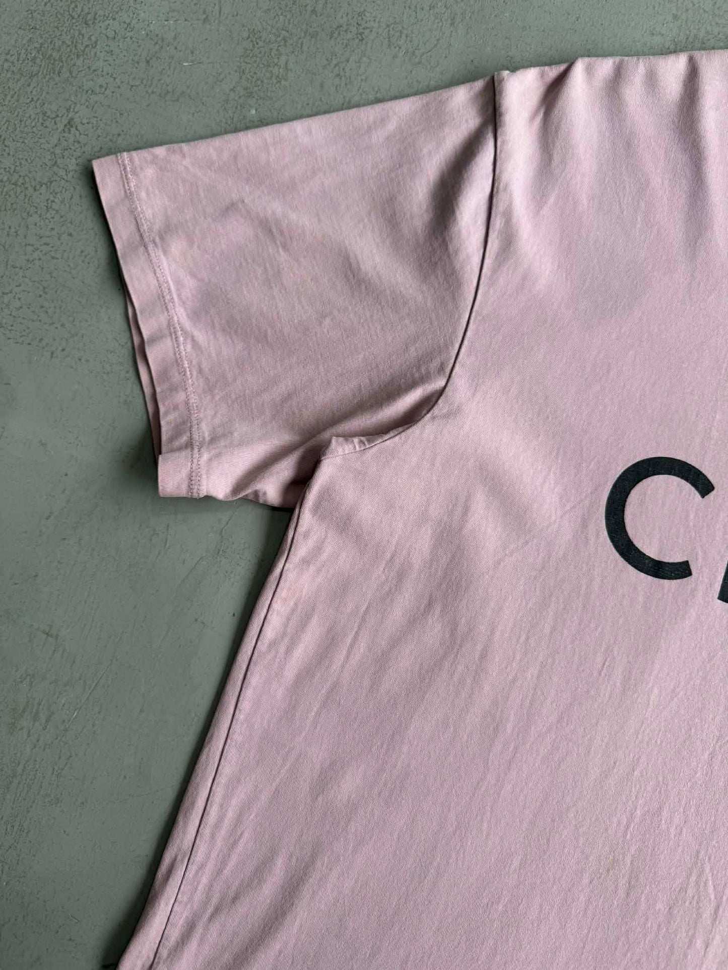 Celine Pink Scrip Logo Shirt