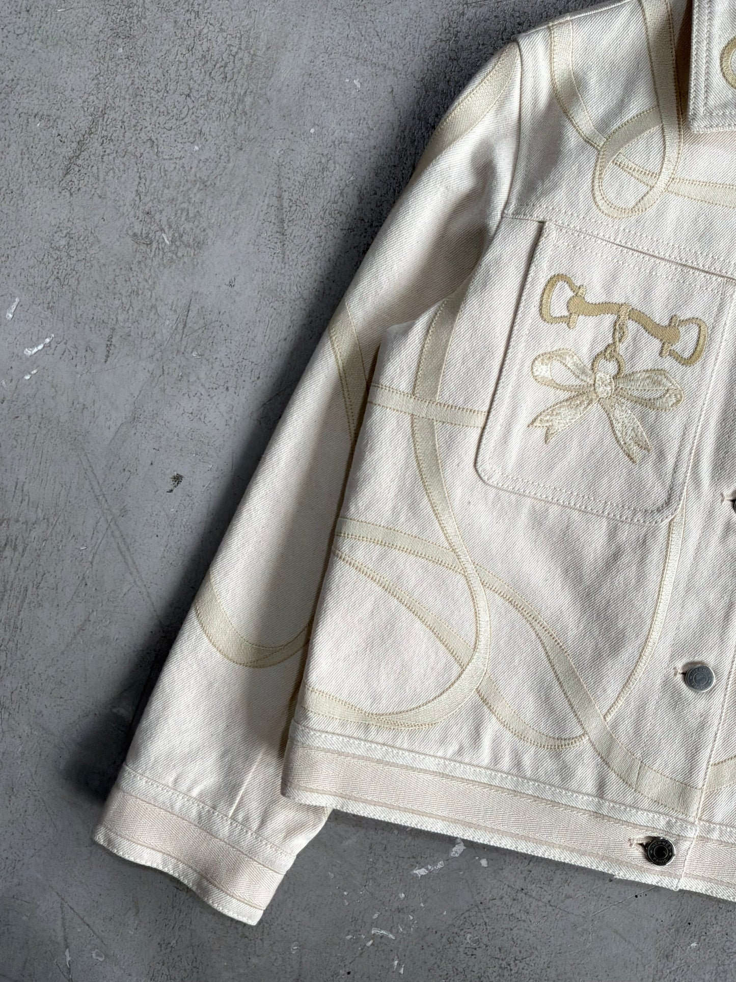 Hermes Embroidered Designs Denim Jacket