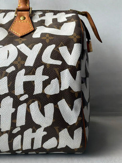 Louis Vuitton x Stephen Sprouse White Graffiti Speedy 30 Bag