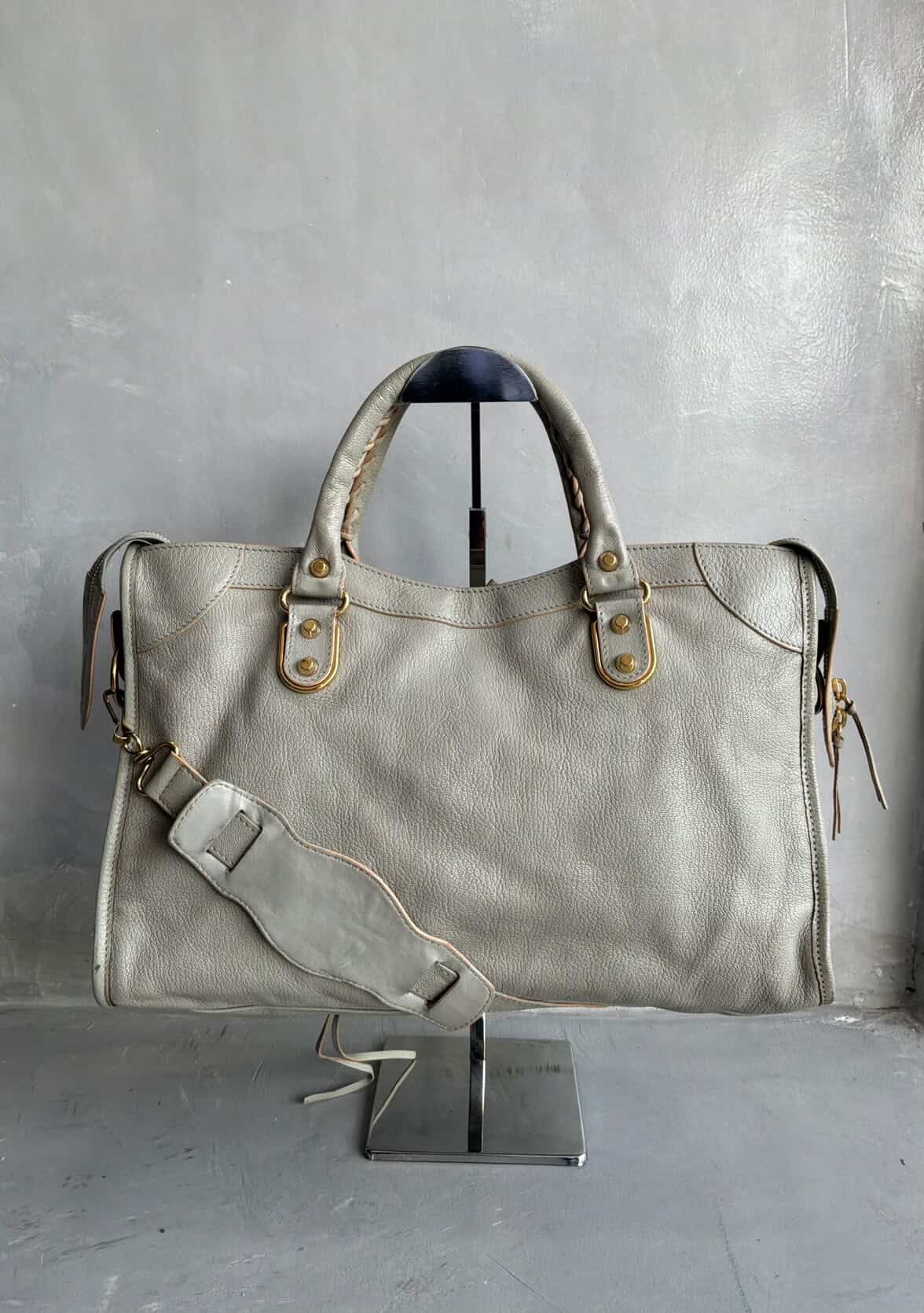Balenciaga City Metallic Edge Gray in GHW