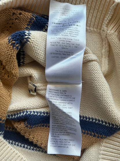 Gucci GG Lace Up Knit Polo Shirt