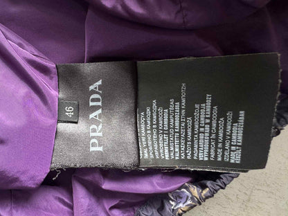 Prada Nylon Flower Monogram Zip Up Hoodie