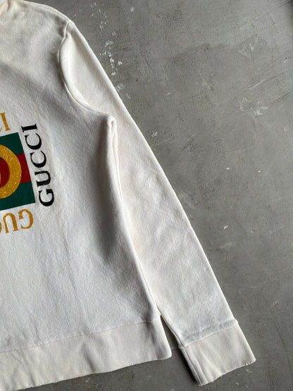 Gucci GG Box Logo Distressed Hoodie